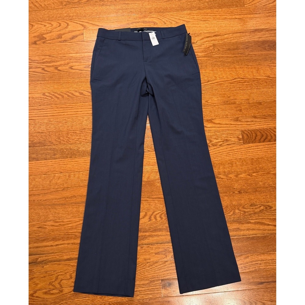 New Banana Republic Logan Wool Trousers Women 2 Blue Stretch Dress Pants